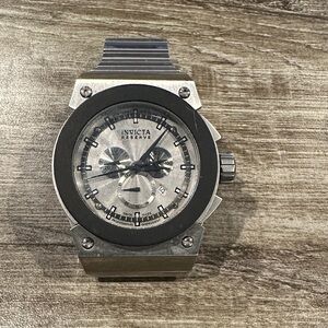 Invicta Reserve Black and Silver Chronograph Watch